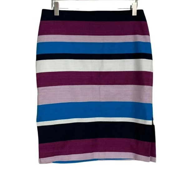 Loft 6 multicolor color block knee high double side‎ slit skirt - Picture 5 of 8